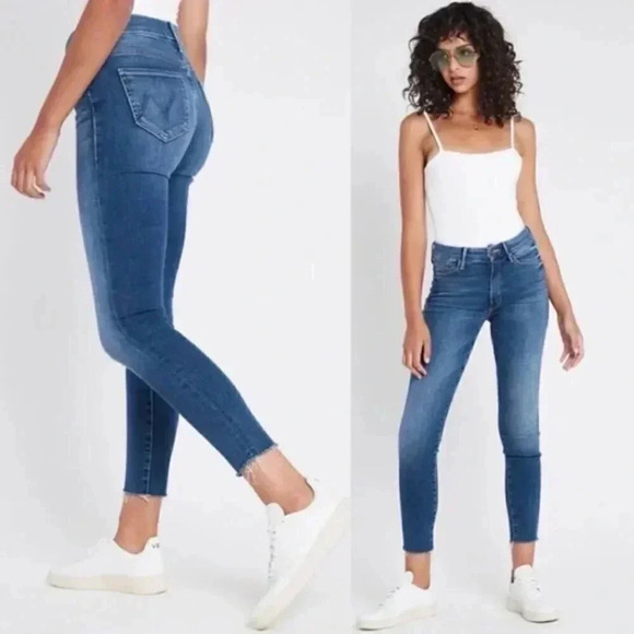 MOTHER The Looker Ankle Fray in Satisfaction Guaranteed Medium Wash Size 27 - Picture 1 of 7